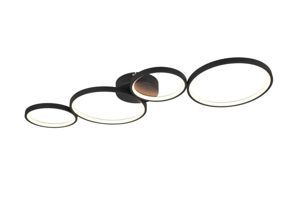 Trio Rondo LED Deckenleuchte  37W dimmbar Schwarz Matt warmweiss