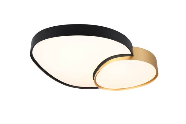 Trio Rise LED Deckenleuchte  45W dimmbar Schwarz-Gold CCT einstellbare Lichtfarbe Nachtlicht