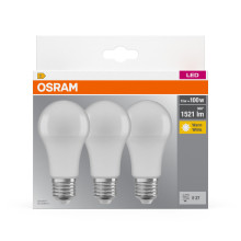 3er-Pack OSRAM Base E27 LED Lampe 13W 1521Lm warmweiss wie 100W Glühbirne 4058075819412