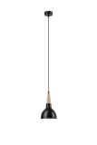 Bioledex kleine Pendelleuchte 15cm E27 schwarz Metall, Holz