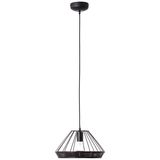 Brilliant Tory Pendelleuchte, 1-flammig E27 Schwarz Matt Rattan 99264/06