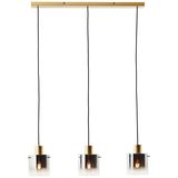 Brilliant Osaki Pendelleuchte, 3-fach E27 Gold Rauchglas 99612/16