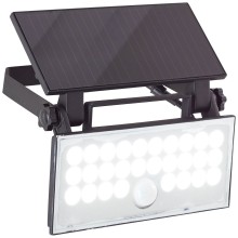 Brilliant Luton LED Außenwandleuchte 6W Neutralweiß IP65 Schwarz Solar, Bewegungsmelder G40421/06