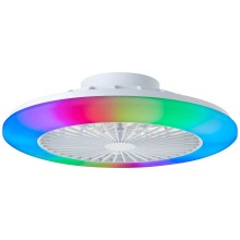 Brilliant Salerno LED Deckenleuchte 49cm mit Ventilator 40W Weiß Nachtlicht, Timer, Ventilator G60020/05