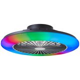 Brilliant Salerno LED Deckenleuchte 49cm mit Ventilator 40W Schwarz Nachtlicht, Timer, Ventilator G60020/06