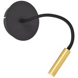 Brilliant Jutta LED Wandspot mit Flexarm und Schalter 4,1W Warmweiß Sand Schwarz Matt Gold G99947/86