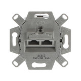 Busch-Jaeger UAE-Anschlussdose, RJ45, Cat. 6a iso, geschirmt 2 Steckbuchsen, 8/8-polig 2CKA000230A0411 0218/12-101