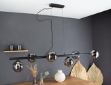 LUCE Design Neptun Pendelleuchte 6fach G9 Rauchglas schwarz