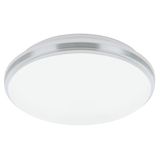 Eglo 900365 PINETTO LED Außen-Deckenleuchte 15,6W Ø340mm Weiss Chrom neutralweiss IP44