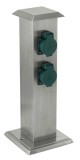 Eglo 90748 PARK 4 Steckdosensäule 110x110mm Edelstahl Grün IP44