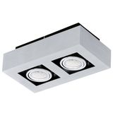 Eglo 91353 Loke 1 LED Aufbauleuchte 2x5W Alu Stahl-gebürstet chrom schwarz