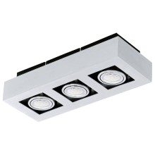 Eglo 91354 Loke 1 LED Aufbauleuchte 3x5W Alu Stahl-gebürstet chrom schwarz