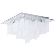 Eglo 92727 CONDRADA 1 LED G9 8-fach Deckenleuchte 8x18W 470x470mm Chrom Weiss