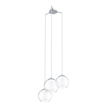 Eglo 92762 BOLSANO E27 3-fach Hängeleuchte Ø505mm Chrom Weiss Klar