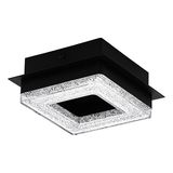 Eglo 99324 FRADELO 1 LED Deckenleuchte Wandleuchte 1x3,2W 140x140mm Schwarz Klar warmweiss