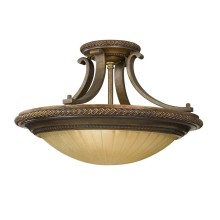 Elstead Kelham Hall Deckenleuchte E27 2-fach 29cm Florenz Gold, Britische Bronze