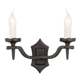 Elstead Rectory Wandleuchte E14 2-fach 16cm Schwarz