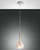 Fabas Luce Pendelleuchte Lila E27 Ø200mm Bernstein