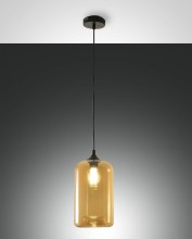 Fabas Luce Pendelleuchte Silo E27 Ø180mm Bernstein