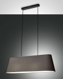 Fabas Luce Pendelleuchte Allegra E27 2000x230mm Schwarz, made in Italy