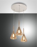 Fabas Luce Pendelleuchte Tris E27 Ø520mm Bernstein