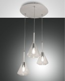 Fabas Luce Pendelleuchte Tris E27 Ø520mm Transparent