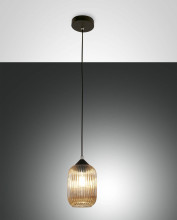 Fabas Luce Pendelleuchte Aston E27 Ø140mm Bernstein