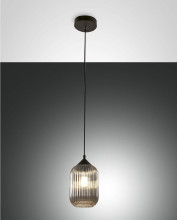 Fabas Luce Pendelleuchte Aston E27 Ø140mm Grau