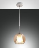 Fabas Luce Pendelleuchte Bretagna E27 Ø220mm Weiß Bernstein