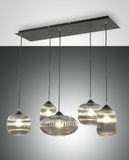 Fabas Luce Pendelleuchte Gillis E27 2000x900mm Schwarz Fumé