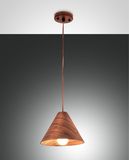 Fabas Luce Pendelleuchte Esino E27 Ø250mm Walnussfarben Holz