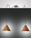 Fabas Luce Pendelleuchte Esino E27 Ø250mm Walnussfarben