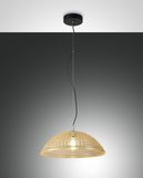 Fabas Luce Pendelleuchte Diamond E27 Ø420mm Schwarz Bernstein, made in Italy