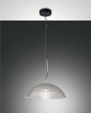 Fabas Luce Pendelleuchte Diamond E27 Ø420mm Schwarz Rauchglas, made in Italy