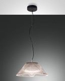 Fabas Luce Pendelleuchte Salento E27 Ø400mm Schwarz Rauchglas, made in Italy