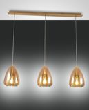 Fabas Luce Pendelleuchte Britton E27 2000x220mm Bernstein