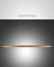 Fabas Luce LED Pendelleuchte Ribot 2000x65mm 26W Warmweiß Eichenholz dimmbar