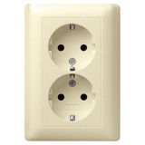 Gira 078001 2-fach-SCHUKO-Steckdose Vollplatte Standard 55 Cremeweiß