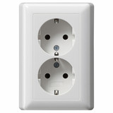 Gira 078003 2-fach-SCHUKO-Steckdose Vollplatte Standard 55 Reinweiß