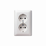 Gira 078303 2-fach-SCHUKO-Steckdose SP + Vollplatte System 55 Reinweiß