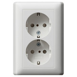 Gira 078327 2-fach-SCHUKO-Steckdose SP + Vollplatte System 55 Reinweiß m