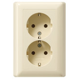 Gira 078801 2-fach-SCHUKO Vollplatte ohne Befestigungskrallen STK Standard 55 Cremeweiß