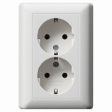 Gira 078804 2-fach-SCHUKO Vollplatte ohne Befestigungskrallen STK Standard 55 Reinweiß m