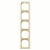 Gira 111501 Abdeckrahmen 5-fach senkrecht Beschriftungsfeld System 55 Cremeweiß