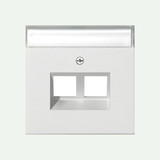 Gira 2640112 Abdeckung 30° + Beschriftungsfeld für Tragring Modular-Jack 2-fach Flächenschalter Reinweiß