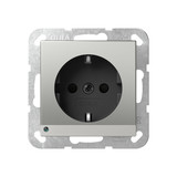 Gira 4170600 SCHUKO-Steckdose LED-Leuchte + SP System 55 Edelstahl(lack.)