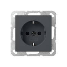 Gira 438328 SCHUKO-Steckdose SP ohne Befestigungskrallen Schraubklemmen System 55 Anthrazit