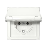 Gira 441066 SCHUKO-Steckdose KD + Beschriftungsfeld Gira TX_44 Reinweiß