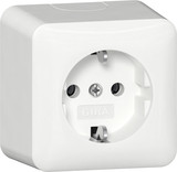 Gira 444013 SCHUKO-Steckdose + Montageplatte AP Reinweiß