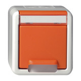Gira 4440309 SCHUKO-Steckdose KD + Beschriftungsfeld WG AP Orange
